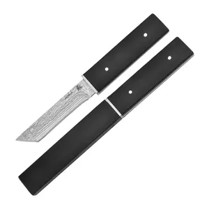 Damascus pocket knife Mechanical handle folding knife camping outdoor defense hunting tactical knives customize logo EDC