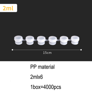 Contenedores de almacenamiento transparentes vacíos de 6 tiras para pintura acrílica a base de agua no tóxica, macetas de 5ML para pintura de Arte de lienzo DIY - Product Image 2