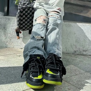 [<span class=keywords><strong>Black</strong></span> Warrior] Sneakers da Uomo Unisex con Lacci e Suola Spessa, Design Trendy Nazionale <span class=keywords><strong>Batman</strong></span>, con Rialzo Interno - Product Image 2