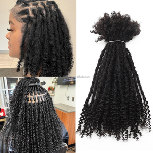 Nuovo prodotto all'ingrosso estremità ricci stretta dea Locs Afro crespo capelli umani all'uncinetto Dreadlocks - Product Image 1