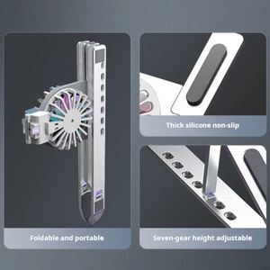 X523-1 C9 Pro Portable Foldable Aluminum Laptop Cooling Stand Double Fans Air-<b>Cooled</b> for 10-17 Inch Laptops Laptop Holder - Product Image 3