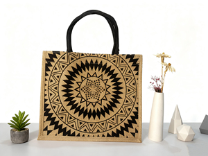 Thời trang nâu tự nhiên tái SINH THÔ Linen Túi xách tùy chỉnh công suất cao đay Túi tote bag với logo - Product Image 5