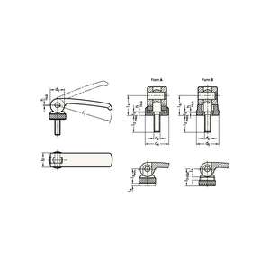 GANTER GRIFF Tendeur excentrique GN 927 d2 M 6 mm l1 82 mm l2 20 mm filetage extérieur, sans écrou de réglage - Product Image 3