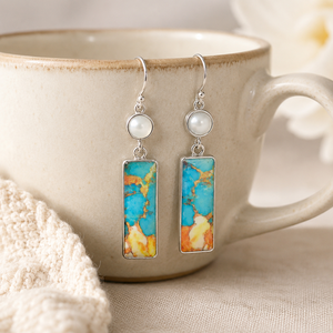 Orecchini Vintage Quadrati Colorati Stile Retrò Orecchini Pendenti Geometrici Multicolore Gioielli alla Moda per Donne Regalo per Feste - Product Image 5