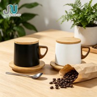 Mug en acier inoxydable de 280 ml avec poignée en bois et couvercle anti-poussière, couleur personnalisable, base concave antidérapante, facile à nettoyer