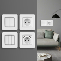 Enchufe de pared para el hogar de tipo francés moderno de alta calidad, enchufe eléctrico de la UE 16A 250V, salidas de Material de PC para oro