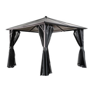 MIA Luxe Acier Extérieur Gazebo Pont Patio Couverture <span class=keywords><strong>Terrasse</strong></span> Cour Étanche Arrière-Cour Hardtop Fer 3x3 Gazebo <span class=keywords><strong>Moustiquaire</strong></span> - Product Image 3