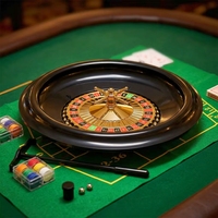 Ensemble de jeu de roulette, 16 pouces (40 cm), tapis et balles, 120 jetons, 2 jeux de cartes, kit de casino portable, idéal pour les soirées de jeu en famille et les fêtes