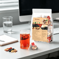 LUMIFLORA Teh Herbal Campuran Lima Harta Karun Ginseng Kurma Merah Wolfberry Polygonatum untuk Kesehatan Sehari-hari 5g*20 Sachet