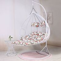 Balançoire de patio avec support ensemble de mobilier d'extérieur enfants adultes jardin relax hamac double osier rotin suspendu oeuf balançoire