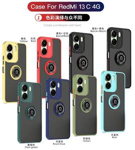 Anneau étui pour <span class=keywords><strong>Xiaomi</strong></span> 14/<span class=keywords><strong>Xiaomi</strong></span> 14 Pro/<span class=keywords><strong>Redmi</strong></span> 13C voiture magnétique sensation de peau acrylique antichoc support TPU et PC étui de téléphone mat - Product Image 1