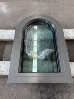 Ventanas de Arco de Aluminio para el Hogar, Diseño de Ventana de Forma Especial con Soldadura sin Costuras, Ventanas de Vidrio de Aluminio