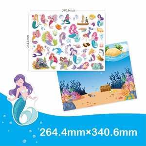 Nouveauté : Livre d'autocollants DIY réutilisable pour enfants, avec 5 scènes adorables d'animaux et de dinosaures, pour garçons et filles - Product Image 3