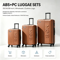Ensemble de bagages rigides personnalisés 3 pièces 20/24/28 pouces extensibles en ABS+PC avec roulettes pivotantes, valise de voyage pour les voyages