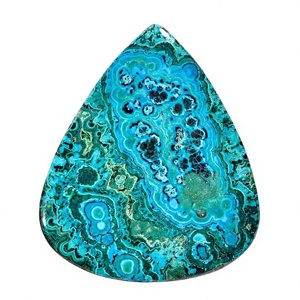 Hermosa Gema Natural de Malaquita y Crisocola en Forma de Pera, Cabujón de 147.5 Ct., 57X49X5 mm, IK-234, FAIJAN GEMS Rajasthan, Tercera Parte - Product Image 1