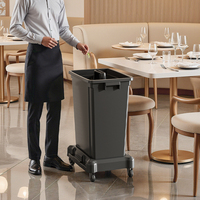 Chariot mobile 60L pour la collecte des déchets alimentaires et des outils de nettoyage, équipement commercial avec roues pour hôtel