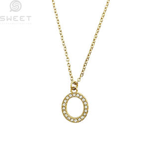 316Lステンレススチール<span class=keywords><strong>2026</strong></span>女性のための流行の金メッキステンレス鋼の文字ネックレス低価格チェーンネックレス - Product Image 3