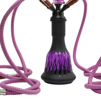 Set Hookah Kaca Kustom Shisha Arab Lengkap dengan Botol Dekoratif Berlapis Embun, Cocok untuk Hadiah dan Perjalanan