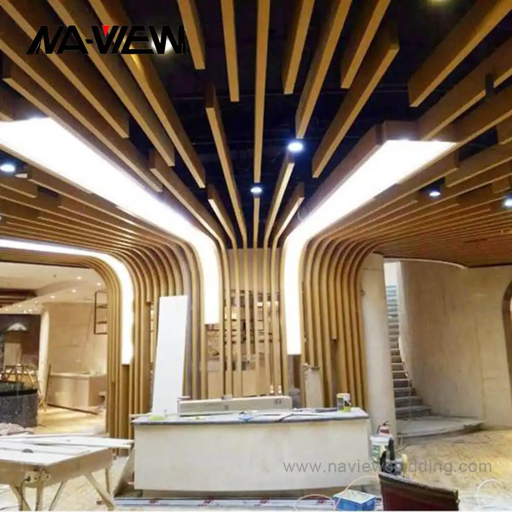 decorative modern design metal strip baffle suspended aluminum ceiling