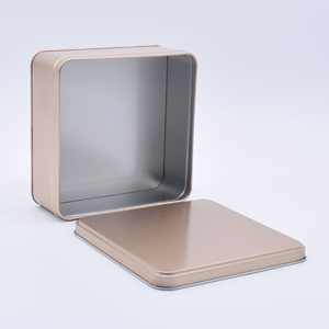 Square <strong>Tin</strong> Box in Stock Custom Metal Container with Lid for Cookies Dessert Candy Food Gift Decorative Storage <strong>Tins</strong> - Product Image 4