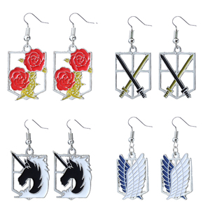 Pendientes con el Logotipo del Cuerpo de Investigación Gigante para el <span class=keywords><strong>Anime</strong></span> Surrounding Attack, Pendientes Alas de la Libertad, Pendientes de <span class=keywords><strong>los</strong></span> Cuatro Grandes Cuerpos - Product Image 1