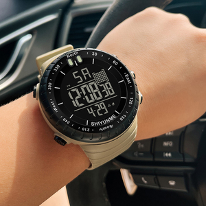 Montres <span class=keywords><strong>pour</strong></span> hommes <span class=keywords><strong>de</strong></span> haute qualité en gros, grandes montres numériques, résistantes à l'eau 50 bars, avec affichage LED <span class=keywords><strong>de</strong></span> la date, alarmes et chronographes - Product Image 2