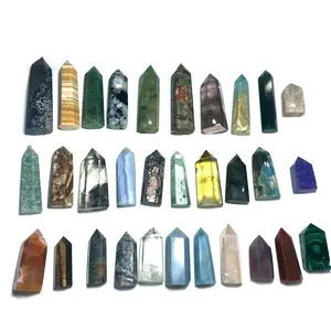 Torre de piedra de cristal Natural de alta calidad, punto de curación de malaquita verde pulido, venta al por mayor