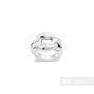 Impresionantes Anillos de Plata de Ley 925 con Eslabones de Cadena Gruesos, Estilo Urbano Contemporáneo - Product Image 2