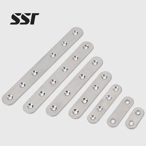 Stainless Steel Straight Mending Plate 180° Flat <b>Corner</b> Brace for Furniture Cabinet And <b>Shelf</b> Reinforcement Zinc Plated Durable - Product Image 1