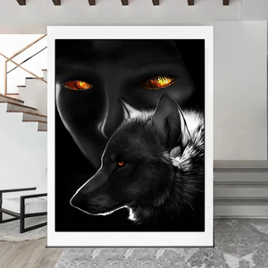 Quadro su Tela Astratto in Bianco e Nero con Donna Sexy e Leone, <span class=keywords><strong>Poster</strong></span> e Murales per Decorazione <span class=keywords><strong>Camera</strong></span> <span class=keywords><strong>da</strong></span> <span class=keywords><strong>Letto</strong></span>, Dipinto in Porcellana Cristallina - Product Image 5