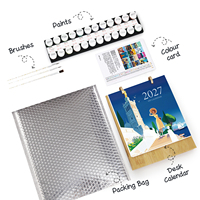 Calendrier de bureau moderne peint à la main, peinture par numéros avec boîte, faible MOQ et personnalisation, décoration intérieure et cadeaux, idéal pour les débutants