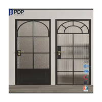 PDP lujo francés Vintage tipo puerta de acero diseño arqueado para la Iglesia frontal Exterior puerta abatible entrada dormitorio baño Interior