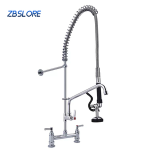 China Factory Water Saving Long Neck Spring Brass Sink Water Mixer Tap Pull Down Sprayer Deck Mount Kitchen Faucet