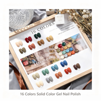 Ensemble de vernis à ongles en gel de couleur unie, 16 couleurs, vernis à ongles en gel UV LED, manucure en salon, OEM ODM, étiquette privée, gel pour nail art