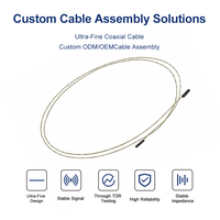 Câble coaxial micro de qualité médicale, assemblage 44AWG à pas fin, 4 broches, 6 broches, 50 Ohm, testé TDR, blindage EMI multicouche