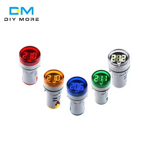 22MM DC6-100V rotondo Mini LED voltmetro digitale DC6-100V DC Tester di tensione misuratore indicatore luminoso lampada pilota 6-100V