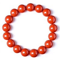 Bracelet en perles d'agate rouge du Sud naturelle, couleur rouge kaki, style homme et femme, poli, Guangzhou, vente directe d'usine, anniversaire