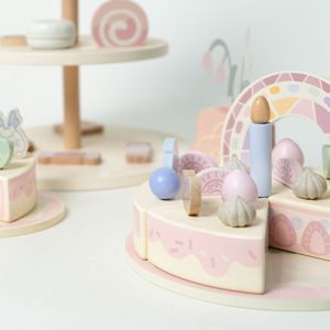 Juego de Madera de Pastel de Queso de Melocotón Blanco del Desierto, Divertido Juego de Imitación de Cocina, Caja de Juego de Comida para Niños, Juguete Educativo para Preescolares - Product Image 2
