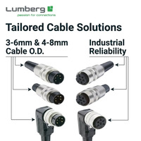 93 Tahun Kepercayaan Diri dari Lumberg Jerman, DIN M16 IP40 Tahan Air, Kabel Harness Rakitan PUR PVC 3-12 Pin yang Dibuat Sesuai Pesanan