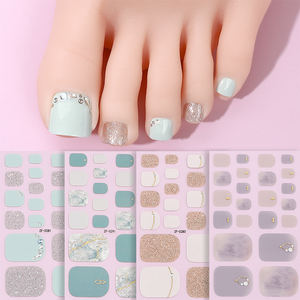 Lujoso 5D en relieve diamante Toenail Wraps pegatina impermeable brillante fino 3D corazón Primavera Verano diario Toe Nail Art francés a granel - Product Image 1