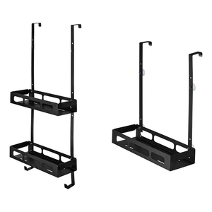 Modern Design Foldable Black <strong>Shower</strong> Rack Space-Saving Bathroom <strong>Storage</strong> Organizer Hooks Basket for Corner Mounted <strong>Shower</strong>/Bathtub - Product Image 1