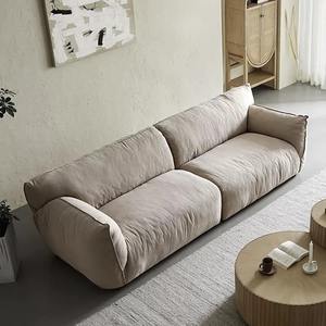 Canapé en tissu de lin pur Wabi-sabi, style nordique rétro, trois ou quatre places, rangée droite, combinaison de canapés - Product Image 2