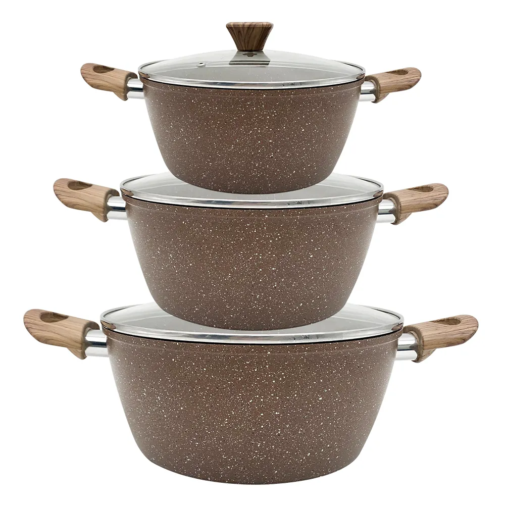 Tùy chỉnh không dính Granite Cookware Set không dính soong nồi đặt nhà bếp súp nồi và Pan