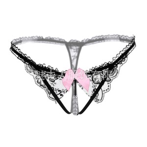 Tanga Sexy de Encaje Ding Zhi Mei para Mujer, con Detalle de Perla Negra, Accesorio Íntimo Cómodo - Product Image 3