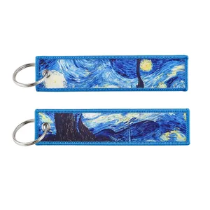 Llaveros bordados de Anime japonés, etiqueta de costura de punto de cruz <span class=keywords><strong>para</strong></span> motocicletas, llaveros de amigos, llave de moda - Product Image 4