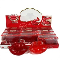 Jouet Squishy Lèvres Rouges en TPR à Remontée Lente, Anti-Stress, Jouet Sensoriel Décompression, Cadeau pour Filles, Emballé