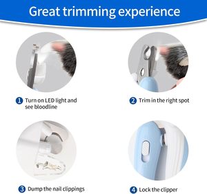 Toptan Pet pençe bakım ürünleri elektrikli paslanmaz çelik evcil hayvan tırnak kesme ve değirmeni Led - Product Image 2