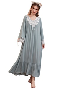 Camisón de estilo princesa para <span class=keywords><strong>mujer</strong></span> de nuevo estilo en estilo palaciego para pijamas retro de verano y otoño - Product Image 5