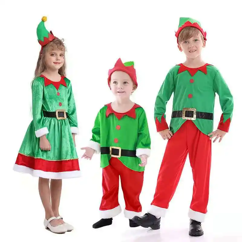 Christmas children's clothing boys and girls costumes kindergarten elf dress up clothes children Santa Claus suit