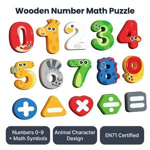 Giocattoli Educativi Montessori in Legno per Bambini, Puzzle Numerico, Tavola di Conteggio con Forme di Animali, Sviluppo Cognitivo Precoce - Product Image 3